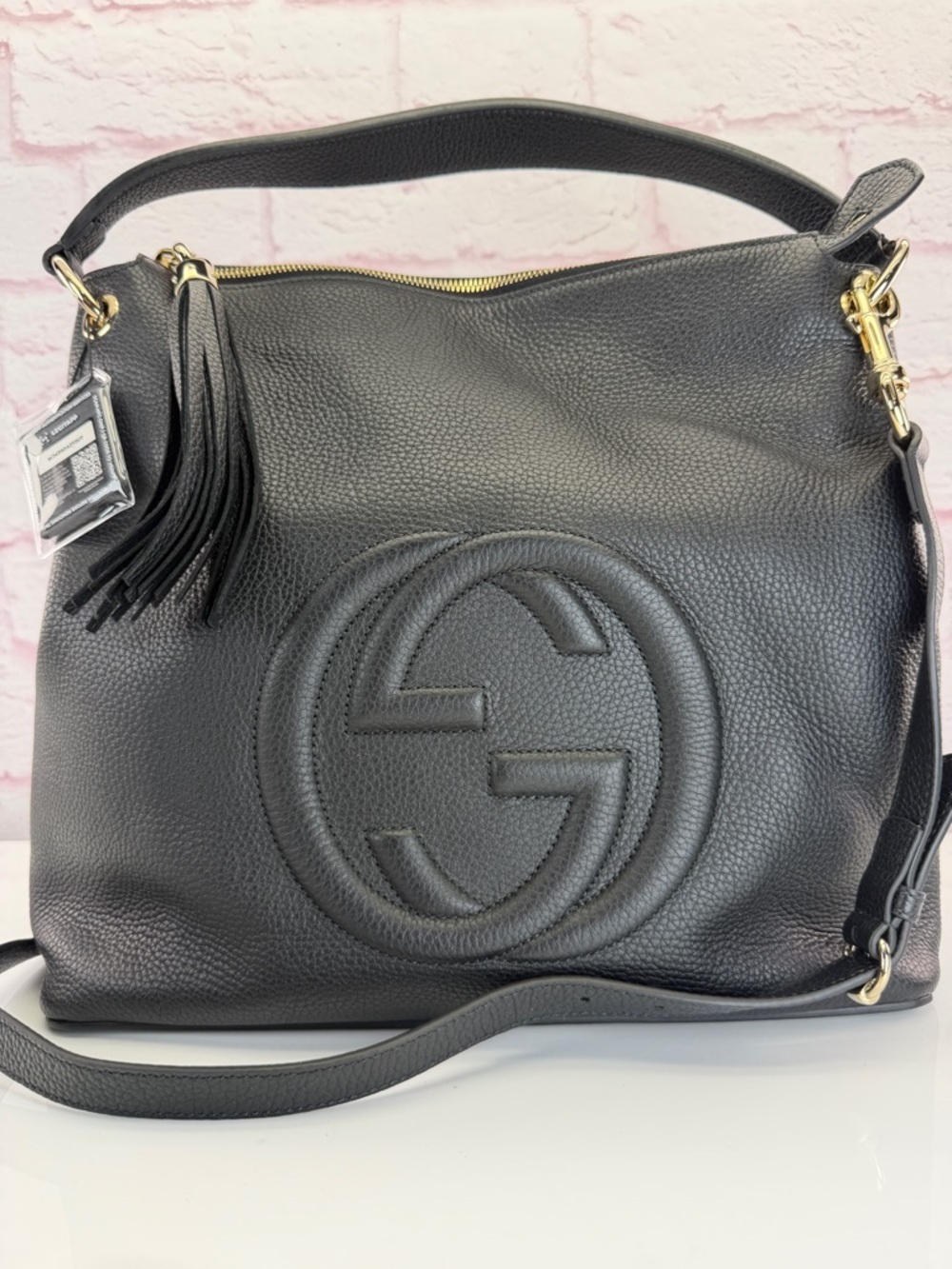 Gucci Pebbled Calfskin Large Soho Hobo Black - Picture 3 of 16